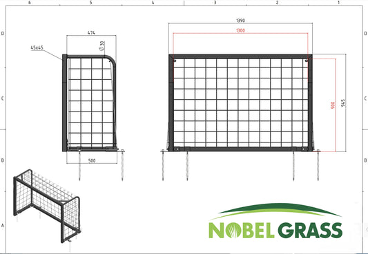 Mini voetbaldoel 139 x 95 x 55 cm