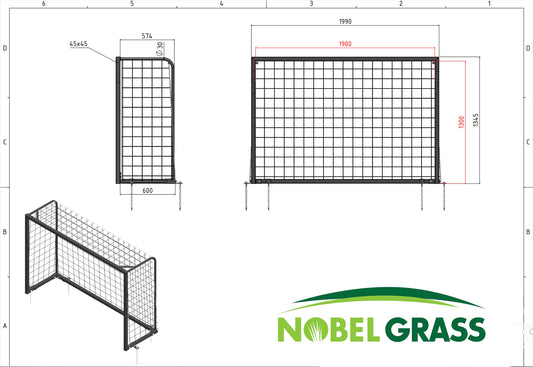 Mini voetbaldoel 199 x 135 x 65 cm
