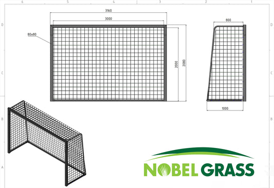 Mini voetbaldoel 3,16 x 2,08 x 1,08